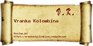 Vranka Kolombina névjegykártya